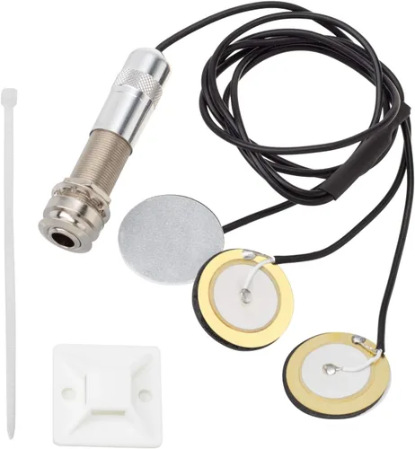 PAGOW Pastillas Transductor Piezoeléctrico, Micrófono de Contacto 3 en 1 Autoadhesivo Mono Pastilla Piezoeléctrica con Zumbador para Guitarra