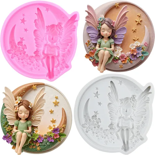 Miniatura 26 de Angel Baby - Moldes de silicona para decoración de pasteles, decoración de cupcakes, pasta de chicle de chocolate, juego de 4