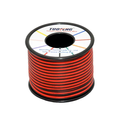 Miniatura 13 de TUOFENG Cable eléctrico de silicona de 22 AWG de 30 pies [15 pies negro y 15 pies rojo] 2 conductores de alambre paralelo cables de cobre estañado