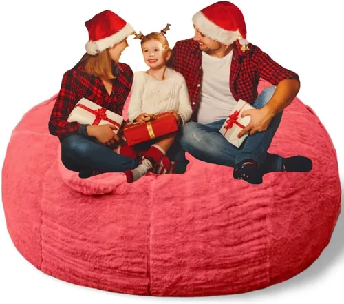 Miniatura 52 de Puf para adultos y niños sin relleno, sofá perezoso suave y redondo, funda de sofá de puf clásico, saco de amor para dormitorio, silla de lectura