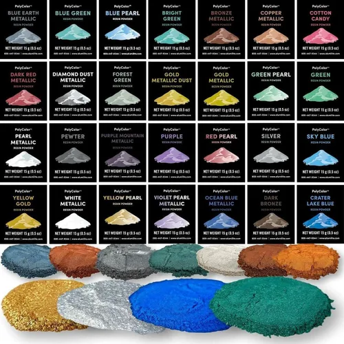 Miniatura 4 de PolyColor - Polvo de mica para kits de resina epoxi, 0.51 oz, 0.51 onzas, pigmento de efecto metálico verde para fundición de resina, artes y Brillo