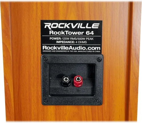 Miniatura 8 de Rockville (1) RockTower 64C Classic Home Audio Tower Altavoz Pasivo 4 Ohm Madera clásica