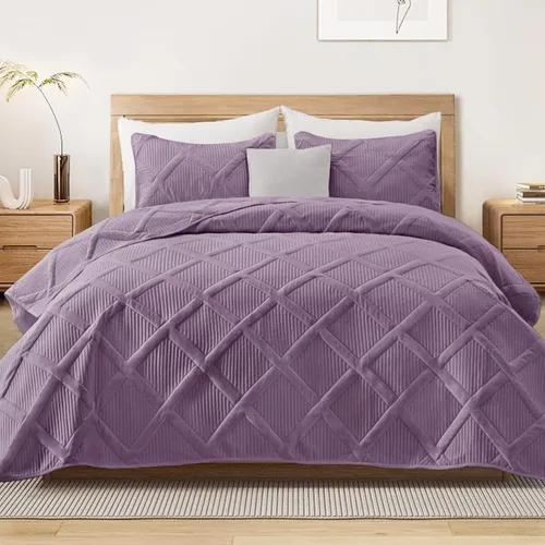 Miniatura 11 de Exclusivo Mezcla - Juego de edredón de microfibra tamaño King, juego de ropa de cama gris claro con 2 fundas de almohada, colcha moderna para cama