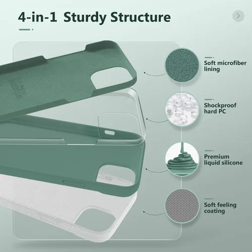 Miniatura 426 de GONEZ Funda de silicona para iPhone 15 Pro Max, compatible con Magsafe, protector de cámara + protector de pantalla, forro de microfibra suave