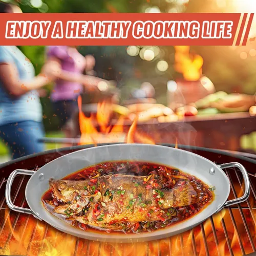 Miniatura 6 de Sartén para barbacoa al aire libre – 11" x 15" Topper con asas, bandejas para asar a la parrilla, bandeja de barbacoa