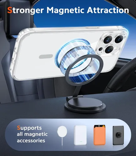Miniatura 432 de FNTCASE Funda para iPhone 13 Pro-Max: Fundas magnéticas transparentes compatibles con Magsafe Slim anti amarillamiento protección contra caídas
