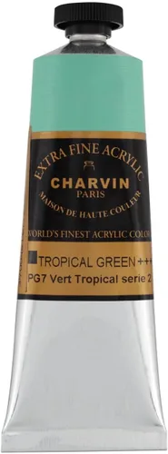 Miniatura 181 de Charvin Pintura acrílica profesional extrafina – verde absenta, tubo de 2.1 fl oz, pigmentos de triple fresado, resistente a la luz, pinturas