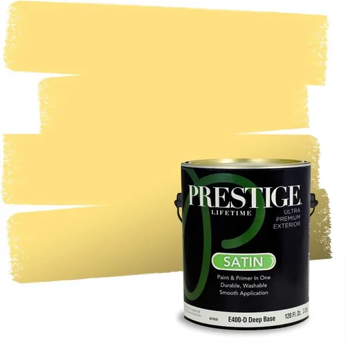 Miniatura 40 de PRESTIGE Pinturas Pintura Exterior e Imprimación En Uno, 1 Galón, Satinado, Pareja Comparable de Benjamin Moore* Amarillo* 320BM-PCM