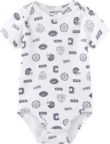Miniatura 4 de Kiddiezoom Mameluco unisex de algodón de una pieza para bebé recién nacido, 5