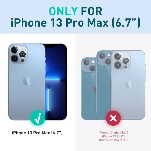 Miniatura 2 de i-Blason Ares - Funda para iPhone 13 Pro Max de 6.7 pulgadas [protector de pantalla integrado] [protección de grado militar] Funda transparente