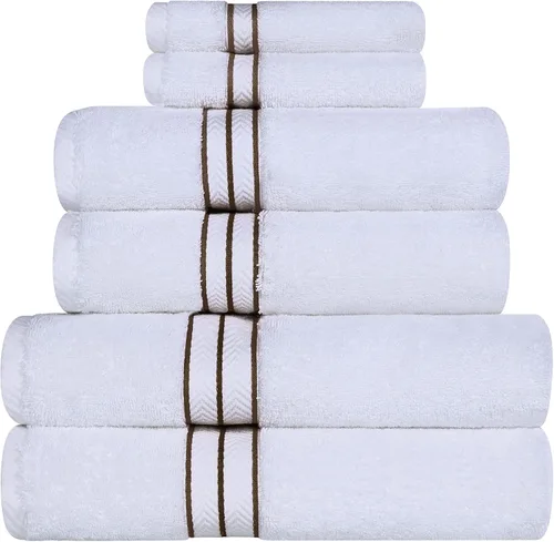 Miniatura 95 de Juego de toallas de baño de algodón turco ultra suave de Superior, juego de 2 piezas, toallas para la ducha, baño, artículos esenciales para el Latte