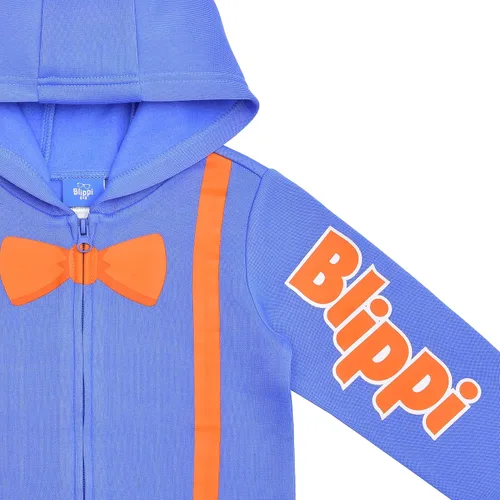 Miniatura 2 de Blippi Sudadera con capucha con cremallera para niños pequeños y pequeños color azul Naranja