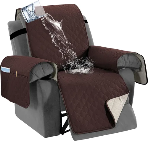 Miniatura 18 de H.VERSAILTEX Funda de sofá reclinable 100% impermeable con bolsillo para 2 asientos, antideslizante, suave, lavable, protector de muebles