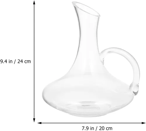 Miniatura 3 de Decantador de vino de vidrio con asa, decantador de vino tinto transparente para amante, jarra