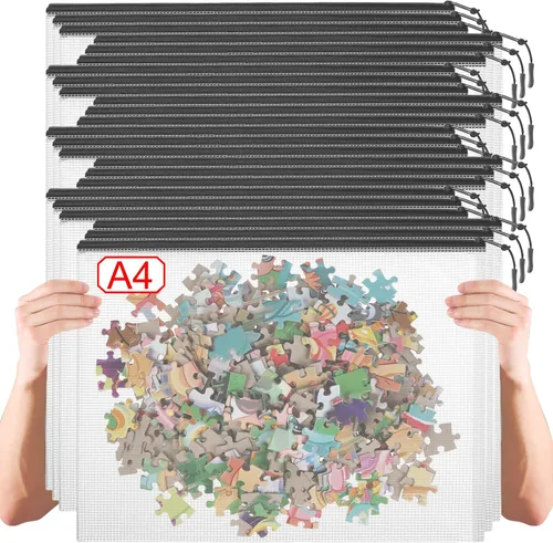 Miniatura 9 de 20 bolsas de malla con cremallera, tamaño A3 de 17 x 12 pulgadas, grandes bolsas reutilizables con cremallera para organizar el aula