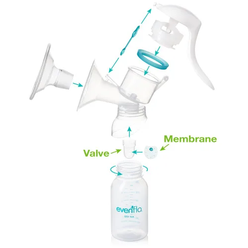 Miniatura 5 de Evenflo Membranas y válvulas de silicona de repuesto para extractores de leche avanzados (2 de cada uno)