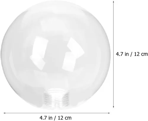 Miniatura 3 de Globo de luz de vidrio transparente esférico pantalla de cristal G9 roscada burbuja para luz (4.724 in) lámpara poste sombra