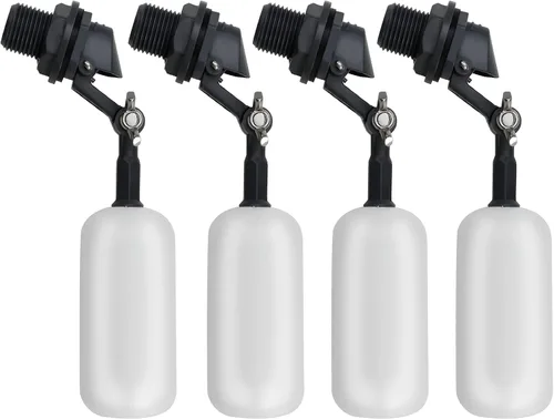 Miniatura 10 de Paquete de 2 válvulas de bola de flotador de brazo ajustable para control automático del nivel de agua en canales de agua para ganado, acuarios