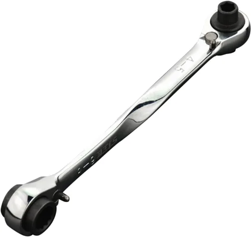 Miniatura 2 de Llave de trinquete 4 en 1 de acero al cromo vanadio doble extremo llave de trinquete 0.630x0.669 in-0.709x0.748 in plata para el hogar garaje taller