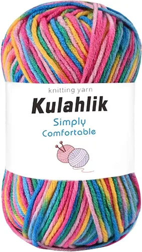 Miniatura 34 de 50g (1x50g) Hilo Acrílico para Crochet y Tejido, Hilo Degradado Colorido, 1 Rollo de Madejas, Hilo Acrílico Multicolor, Perfecto para Proyectos