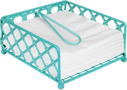 Miniatura 9 de Blue Donuts Lattice Collection Servilletero, servilleteros para mesas, servilleteros de mesa de comedor para cocina, servilletero plano, color negro
