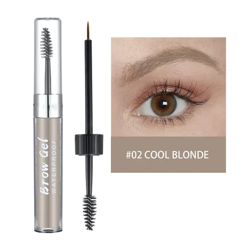 Miniatura 2 de Gel de cejas impermeable de 8 colores, gel líquido de larga duración pigmentado para cejas para un aspecto más completo y definido (#02 rubio frío)