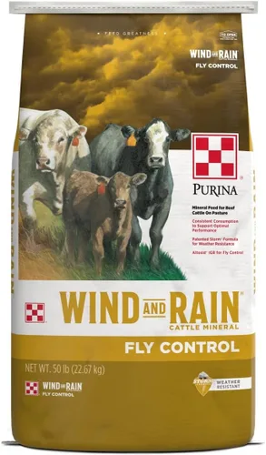 Miniatura 2 de Purina Wind & Rain Texas All Season 7.5 Complete ALTOSID Fly Control Ganado Mineral Bolsa de 50 libras