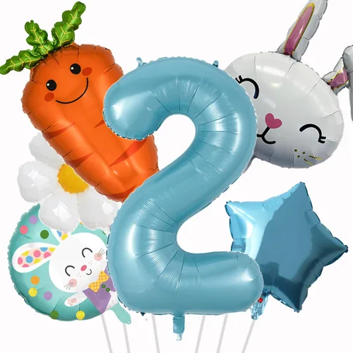 Miniatura 15 de Globos de béisbol de papel de aluminio para decoración de cumpleaños, globos con el número 7, globos de confeti de estrella roja y azul para Béisbol