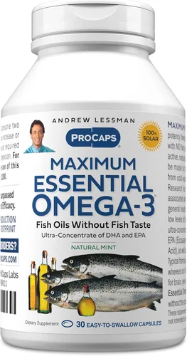 Miniatura 15 de ANDREW LESSMAN Maximum Essential Omega-3 Sin Sabor, 30 Cápsulas Blandas - Aceite de Pescado Omega-3 Ultra-Puro 1200 mg-DHA Alto, Suplemento Sin