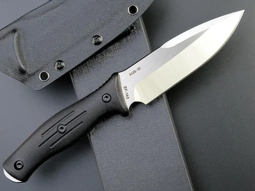 Miniatura 3 de Eafengrow EF140 Cuchillo de hoja fija, hoja de acero AUS-10, mango G10 de espiga completa, herramienta EDC cuchillo recto para trabajar campamento