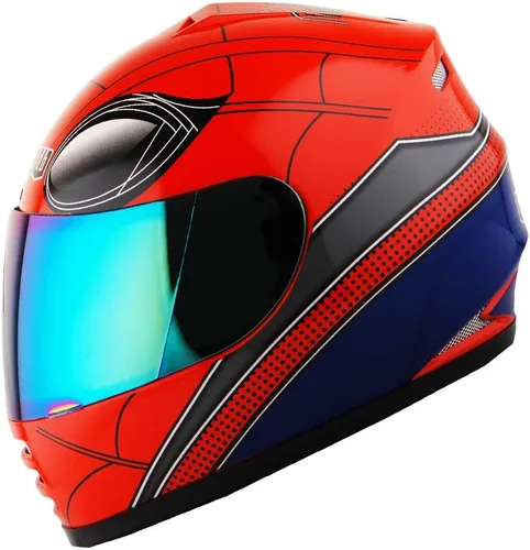WOW Casco integral para motocicleta, bicicleta urbana BMX MX para niños: HKYB15 Araña roja