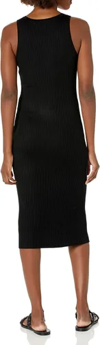 Miniatura 2 de Calvin Klein Vestido midi acanalado con cuello redondo para mujer
