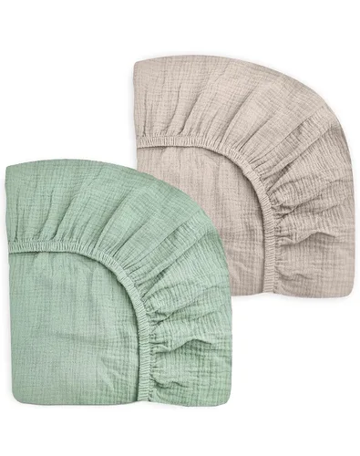 Miniatura 27 de Pack and Play Sábanas para bebés, niños y niñas, 39 x 27 x 3 pulgadas, muselina neutra de algodón, paquete N Play, sábana con estilo bohemio