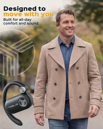 Miniatura 6 de TREBLAB X-Open - Auriculares inalámbricos True Open Ear de oído abierto, comodidad ligera, ajuste detrás de la oreja, sonido envolvente, micrófono