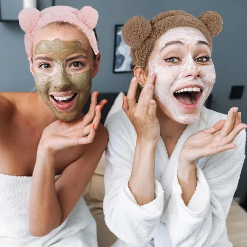 Miniatura 8 de WHAVEL 2 diademas de spa – Lindas diademas de maquillaje con orejas de oso para lavado facial, banda suave para el cabello facial (rosa, café)