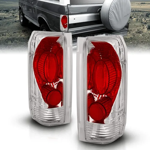 AmeriLite Euro Chrome - Juego de luces traseras de freno de repuesto para Ford F150 F250 F350 / Bronco 1989-1996, lado del pasajero y del conductor