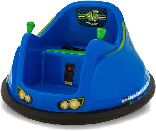 Flybar FunPark - Coche de parachoques eléctrico de 6 V para niños pequeños, niños, juguetes de paseo para bebés, edades de 1.5 a 4 años, luces LED,