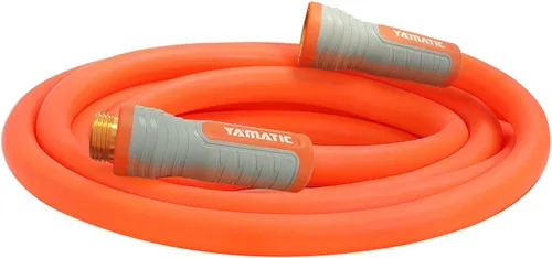 YAMATIC - Manguera corta para el jardín resistente de 5/8 pulgadas x 10 pies con acoplamiento giratorio, manguera superflexible, para todo tipo de