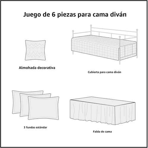 Miniatura 6 de Madison Park - Juego de cubrecama para día - Cobertura de moda con acolchado de damasco y bordes festoneados, ropa de cama de lujo para todas