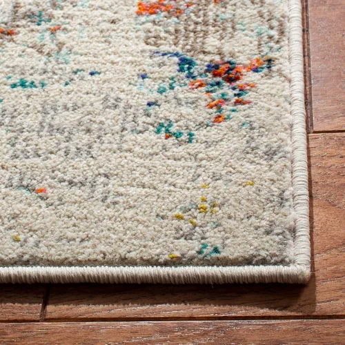 Miniatura 2 de SAFAVIEH Madison Collection - Alfombra decorativa de 2 pies 2 pulgadas x 4 pies, color crema y naranja, diseño abstracto moderno, no desprende