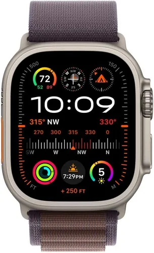 Miniatura 3 de Correa para Apple Watch - Alpine Loop (49mm) - Indigo con acabado de titanio resistente - Tamaño pequeño