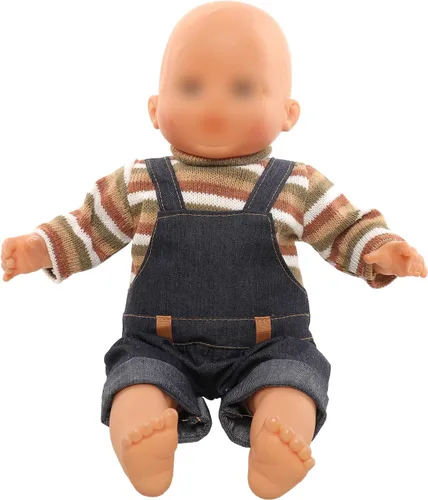 Miniatura 5 de Miunana Vestido de muñeca de bebé de 13 a 16 pulgadas con mochila de oso apto para muñeca de 13.8-17.7 in, vestido de una sola pieza, overol de oso