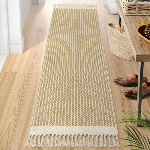 Miniatura 17 de Lahome Alfombras de baño bohemias, alfombra pequeña de 2 x 3 pies, alfombra ligera para entrada, alfombra de algodón tejida con borlas, alfombra