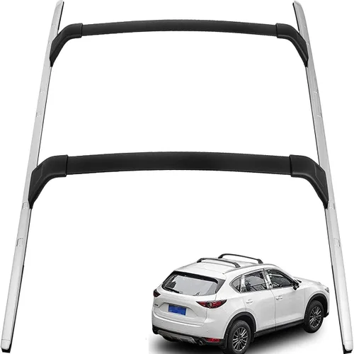 Miniatura 7 de Barras transversales de techo para Mazda CX-5 CX5 2017-2025 con rieles laterales, barra transversal de aluminio para portaequipajes para techo