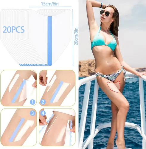 Miniatura 2 de Almohadillas antirozaduras interiores para muslos, parches invisibles transparentes de cinta de fricción para levantar muslos, protección
