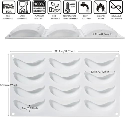 Miniatura 2 de OCPO KITCHEN Moldes de Silicona con Forma de Plátano 3D para Hornear Pasteles de Mousse, Molde de Horneado de Silicona 3D para Dulces, Pastelería
