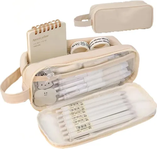 Miniatura 9 de Estuche de lápices de gran capacidad de 5 compartimentos, estuche grande para lápices, bolsa de bolígrafos, caja de lápices, organizador