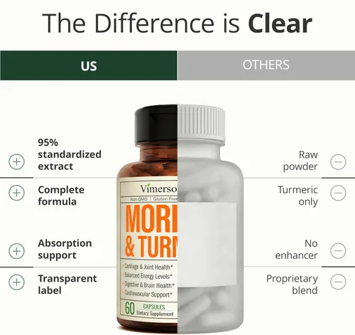 Miniatura 8 de Suplemento de Moringa + Cúrcuma Curcumina para la Salud de las Articulaciones, Salud Intestinal, Energía y Apoyo Inmunológico - Fórmula de Bienestar