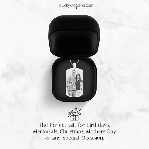 Miniatura 7 de Etiqueta de perro grabada con foto personalizada con cadena de 20 pulgadas