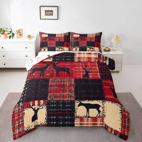 Miniatura 18 de Erosebridal Juego de edredón con gorro de Navidad, calcetines de Navidad, regalo de Navidad, decoración de ropa de cama, relleno de edredón de Feliz